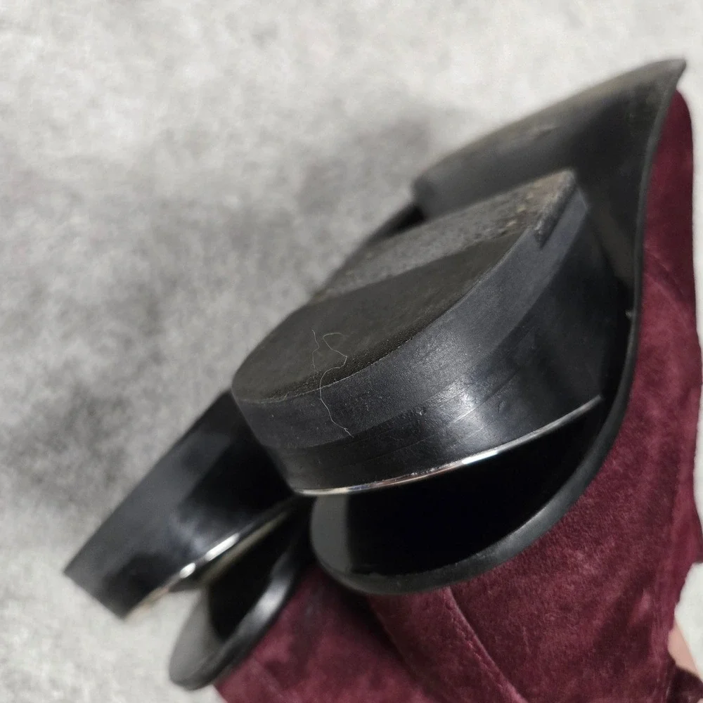 Alexander Wang Kori Burgundy Suede Cutout Heel Ankle Boots Women's Size 36.5 GUC